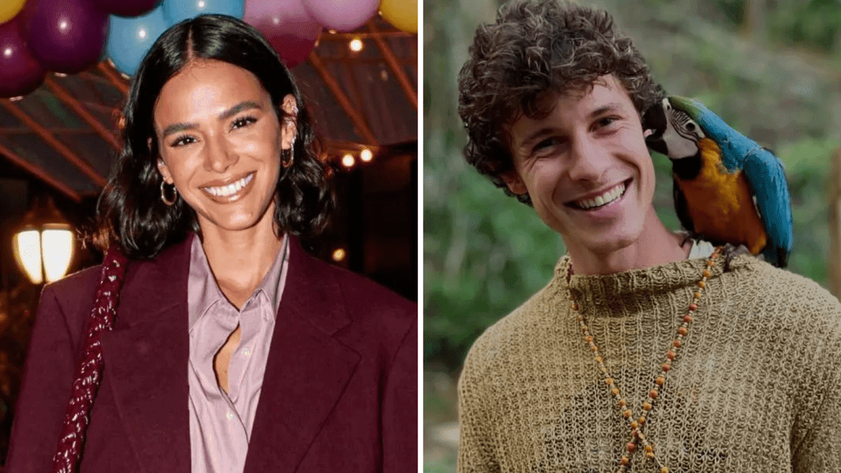 Bruna Marquezine e Shawn Mendes são fotografados aos beijos em parque de Los Angeles
